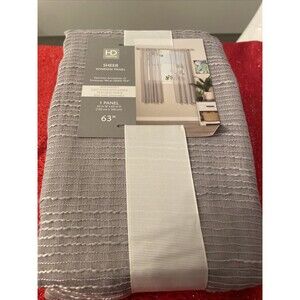 Hd Designs Sheer Window Panel Light Gray Raised Textured 63”
